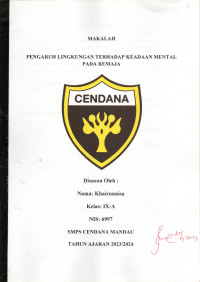 Makalah Pengaruh Lingkungan terhadap Keadaan Mental pada Remaja