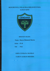 Menurunnya Nilai-Nilai Religius pada Zaman Kini
