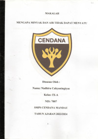Mengapa Minyak dan Air tidak Dapat Menyatu