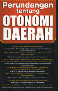 Perundangan Tentang Otonomi Daerah